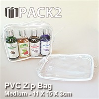 PVC Zip Bag (M) - 11 X 15 X 3cm - 10Pcs